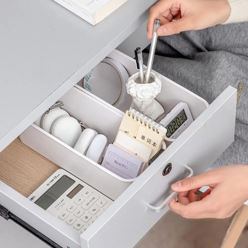 Useful Sundry Box Portable Design Long Lasting Sundries Organizer Case Desktop Storage Box  White Color Storage Box for Home