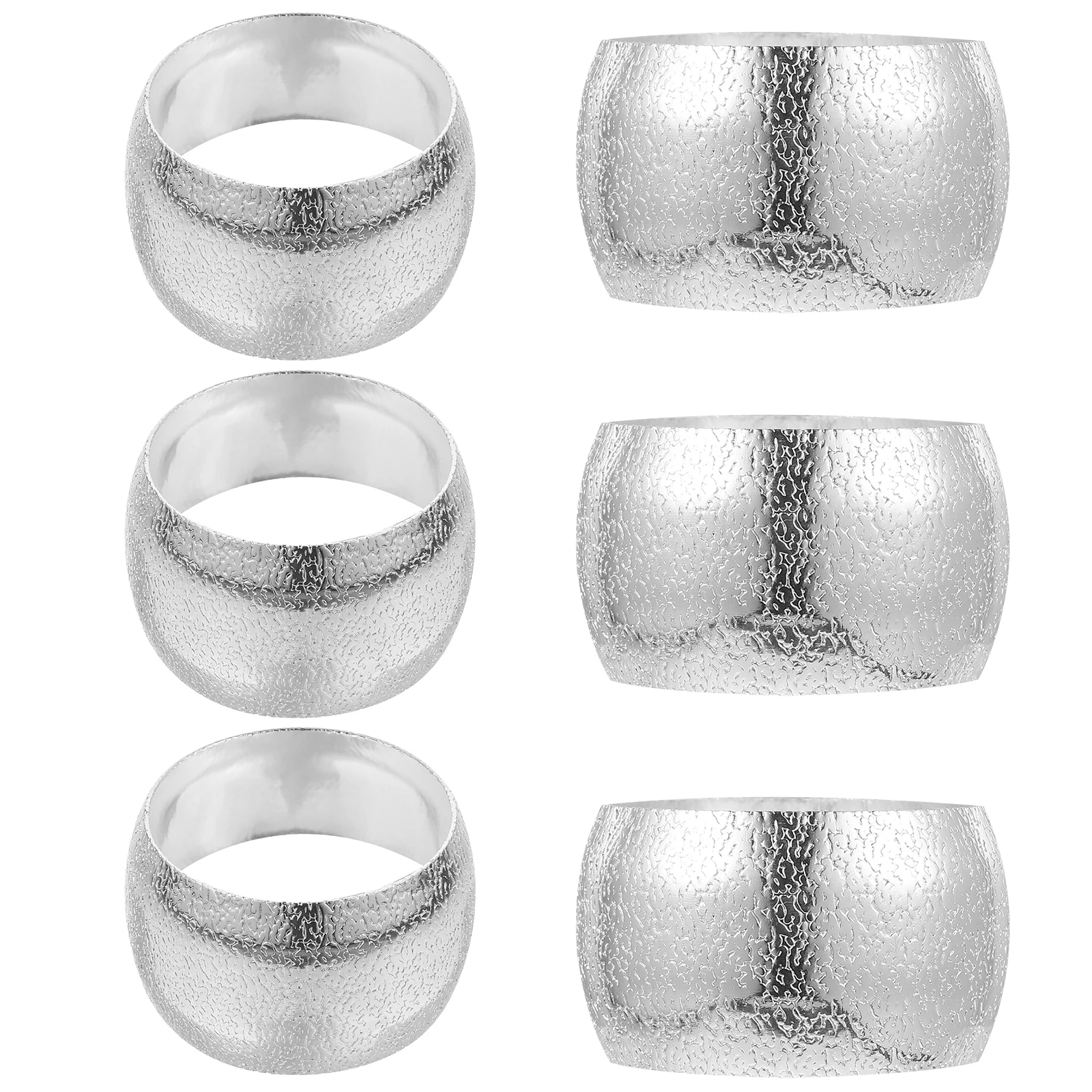 

6 Pcs Silver Napkin Rings Set Elegant Tableware Banquet Decor Modern Metal Holder For Paper Napkins Wedding Fall