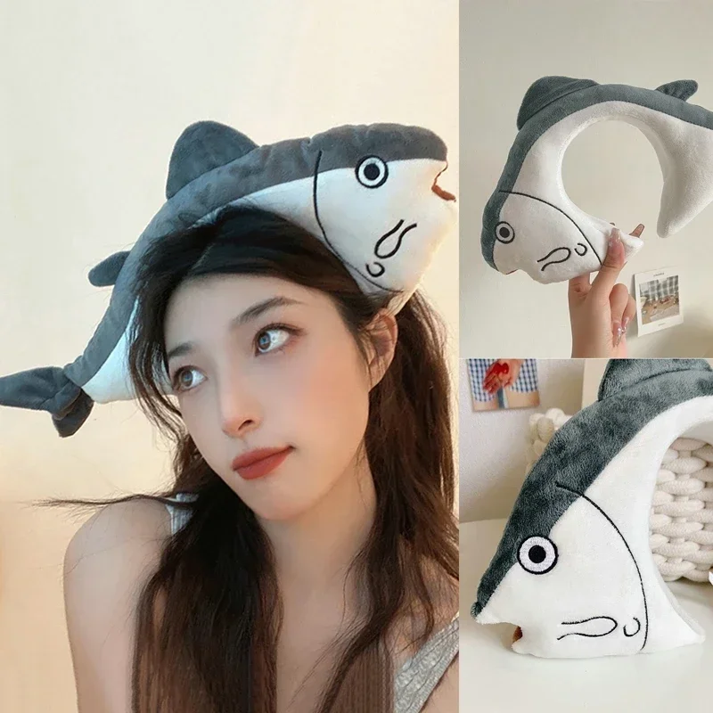 1-10PCS Headband Cartoon Funny Salted Fish Hairband Summer Women\'s Cute Face Wash Headband Funny Hair Band Hair Accessories