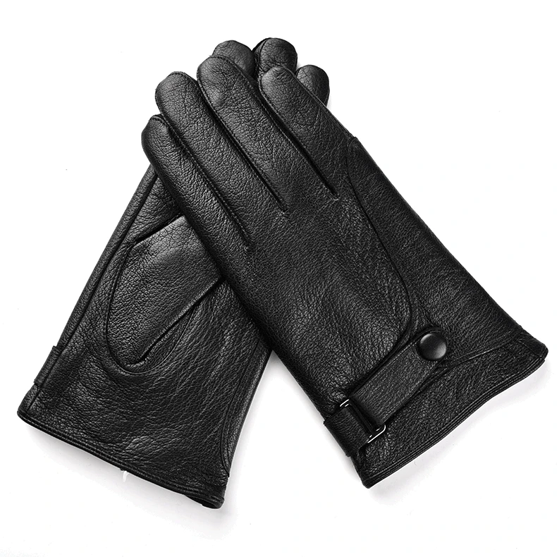 

Winter Men's Fashion Sheepskin Gloves Small Black Thickened New Warm Leather Leather Comfortable Soft Motorcycle Riding Imitatio