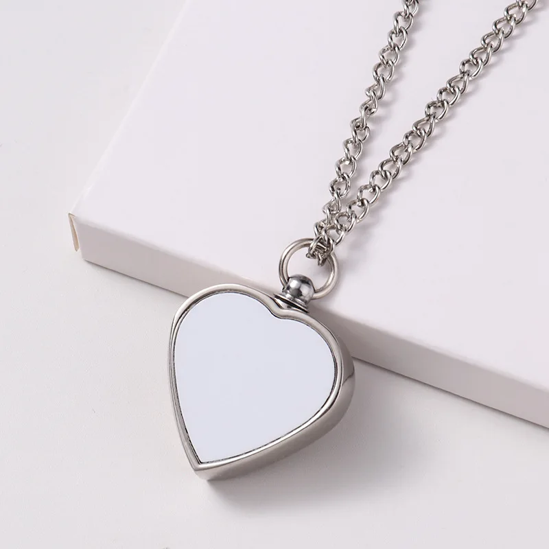 

Factory Price!!! 50pcs/lot Sublimation Blank Necklace Ornaments Key chain Key Ring Heart Shape DIY Craft Heat Press Transfer