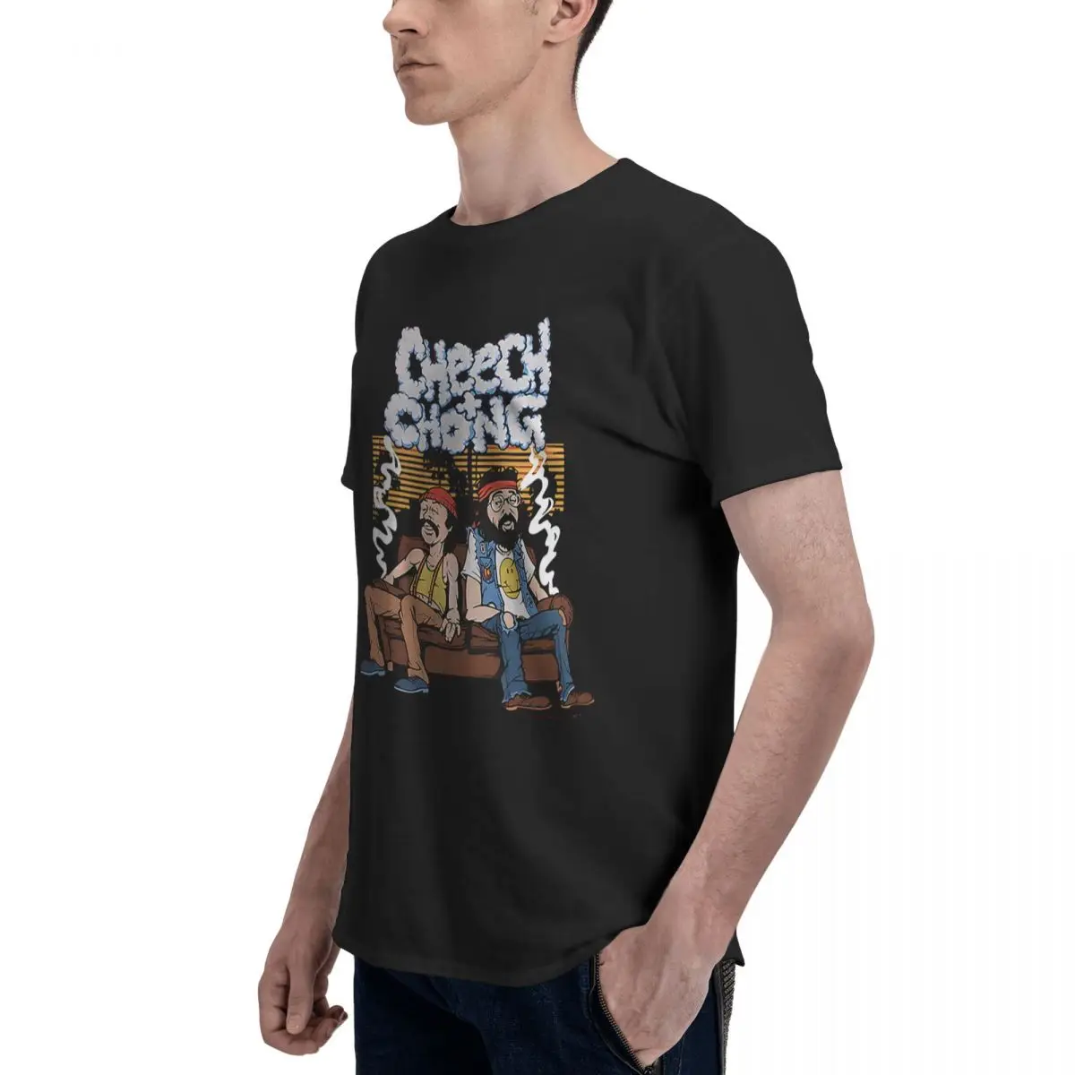 Cheech And Chong Smoke 100% قطن كاجوال مريح للتنفس عتيق للرجال مصمم ملابس علوية للرجال #5