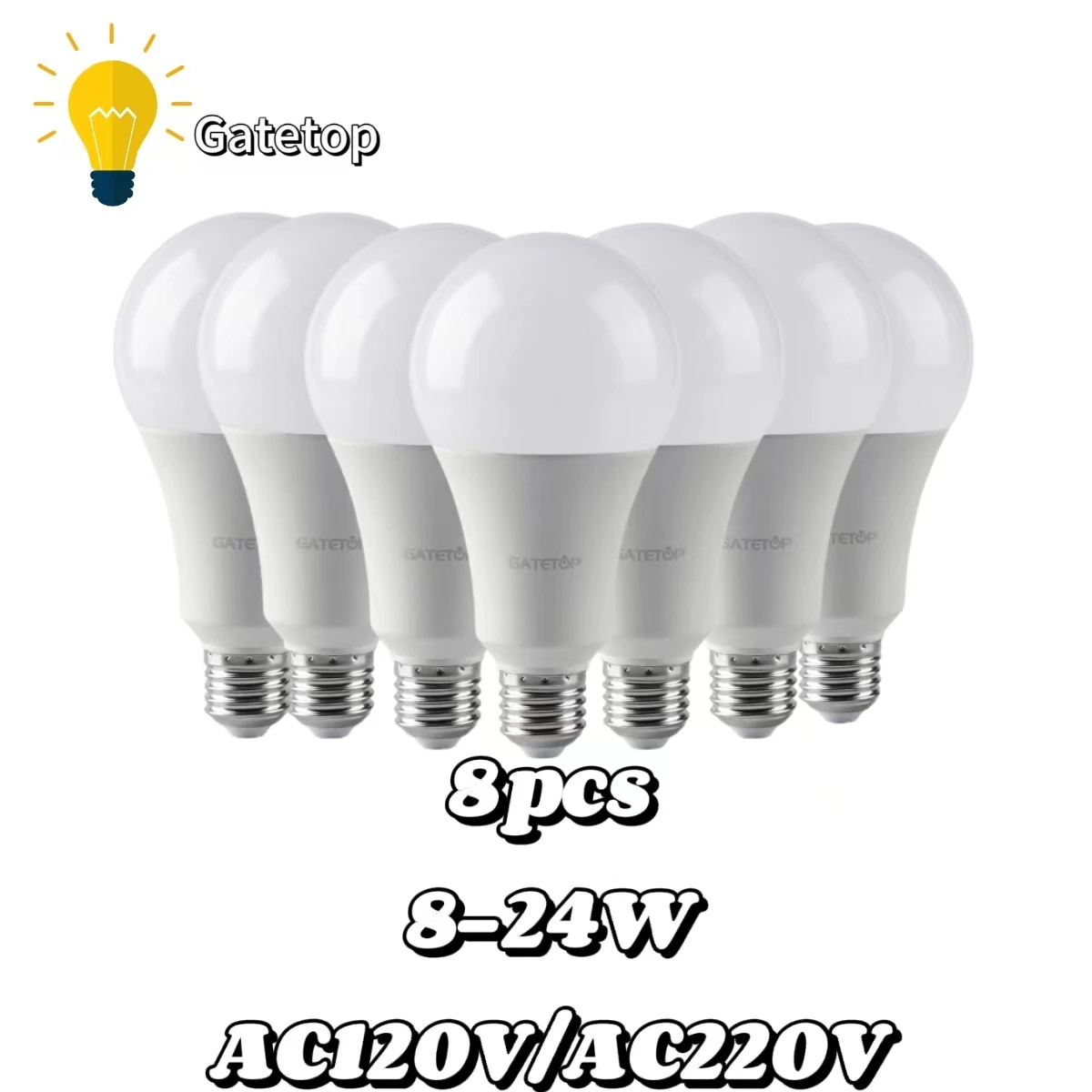 

8PCS A60/A80 LED Lamps Power 8W 9W 10W 12W 15W 18W 20W 24W AC120V/AC220V 3000K/4000K/6000K Light for Home and Office Lighting