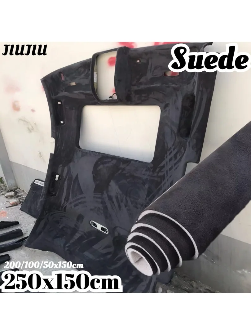 Materiał do podsufitki samochodowej z zamszu, z podkładem z pianki, do samodzielnego montażu, naprawy i ochrony wnętrza samochodu, maks. 250x150cm. — 2
