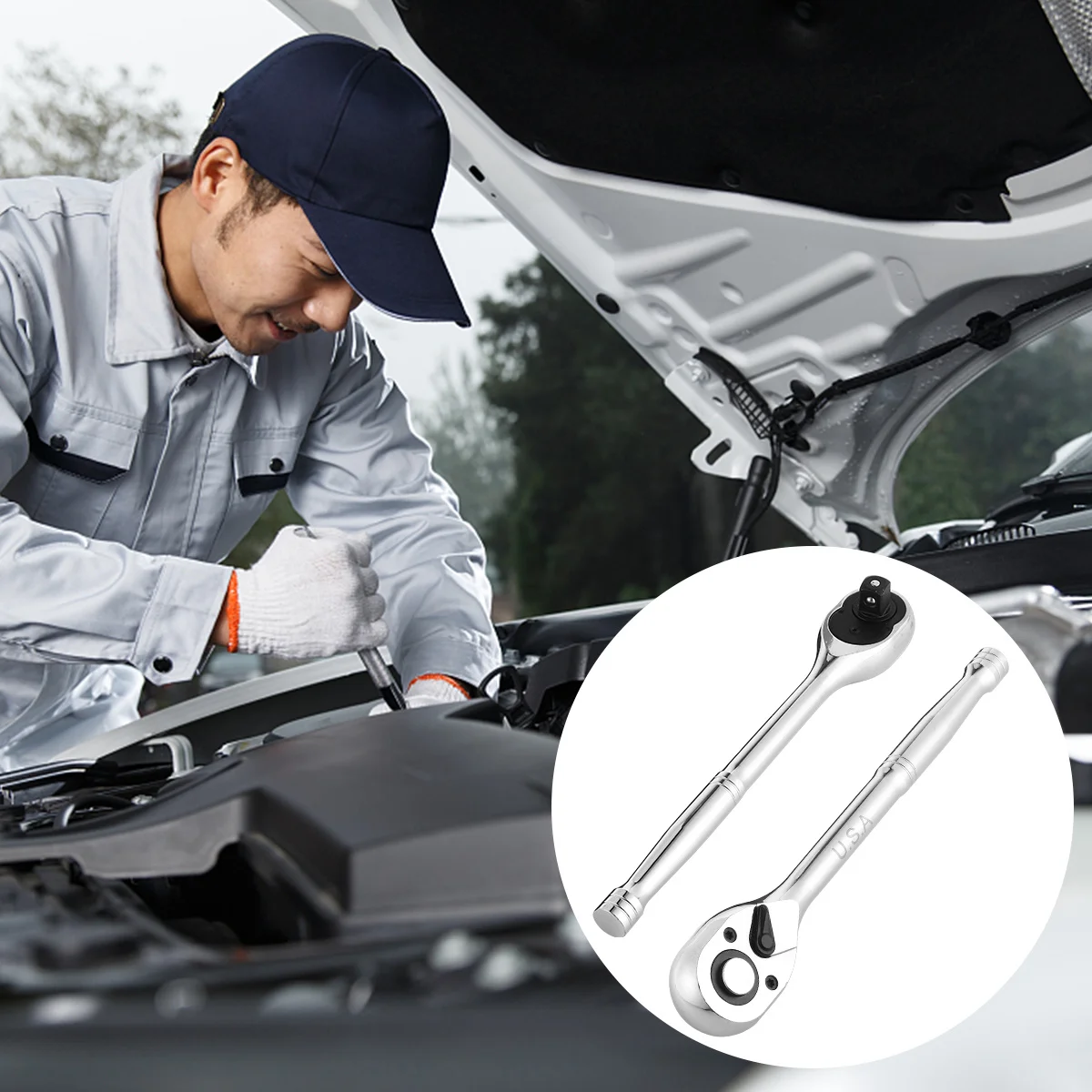 

72T 1/2 Inch Ratchet Wrench Premium Steel Quick Release Socket Spanner For Tight Spaces Repair Tool Hand Tool Auto Home Use