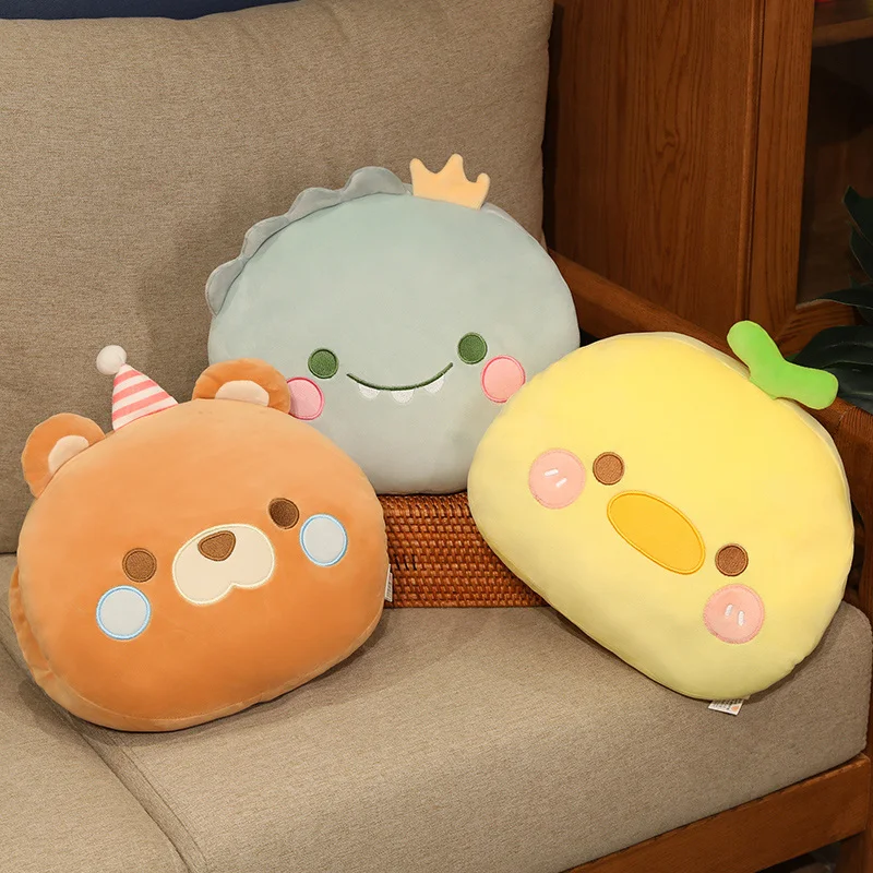 30cm dos desenhos animados animal de pelúcia pequeno travesseiro mãos queimador quente para baixo algodão macio gato pinguim dinossauro pato urso plushie peluche presente