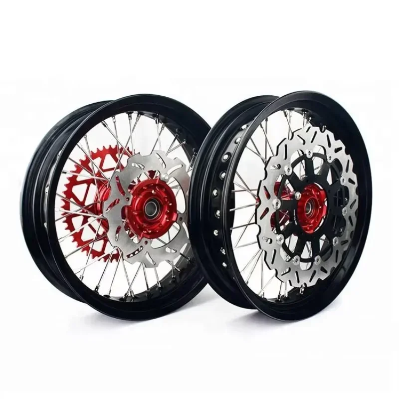 

Custom 17" Supermoto Wheels - Aluminum Spoke Rims (Full Size Options)