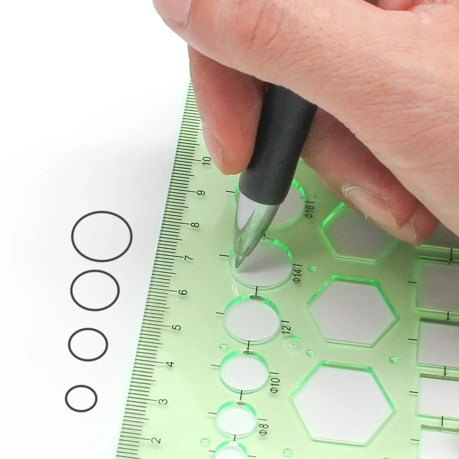 1PC round template measuring geometry template for offices and schools, building templates, drawings, etc.