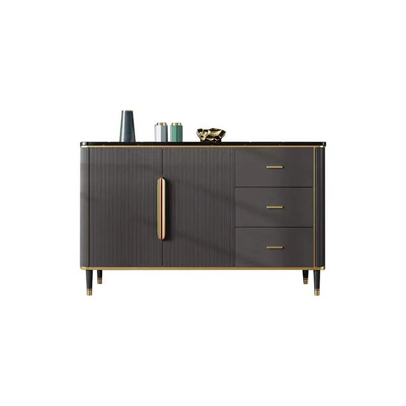 

modern light luxury dining side cabinet solid wood marble living room decorative cabinet household wall storage