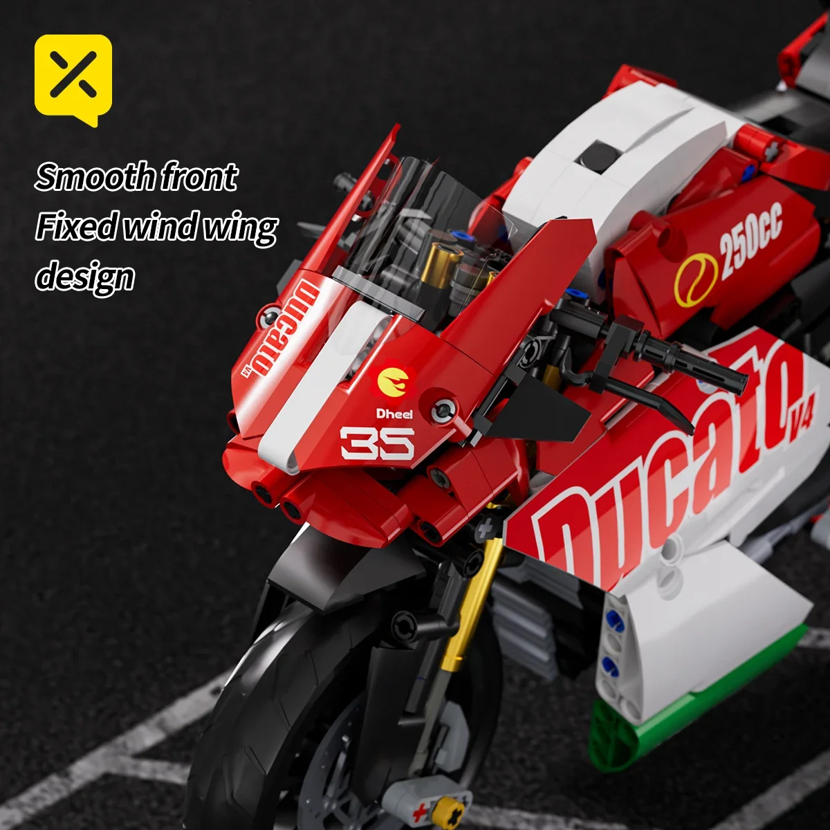 Conjunto de blocos de construção de motocicleta modelo diy, kit de super moto, corrida técnica, brinquedos montados para crianças, presentes para meninos e meninas