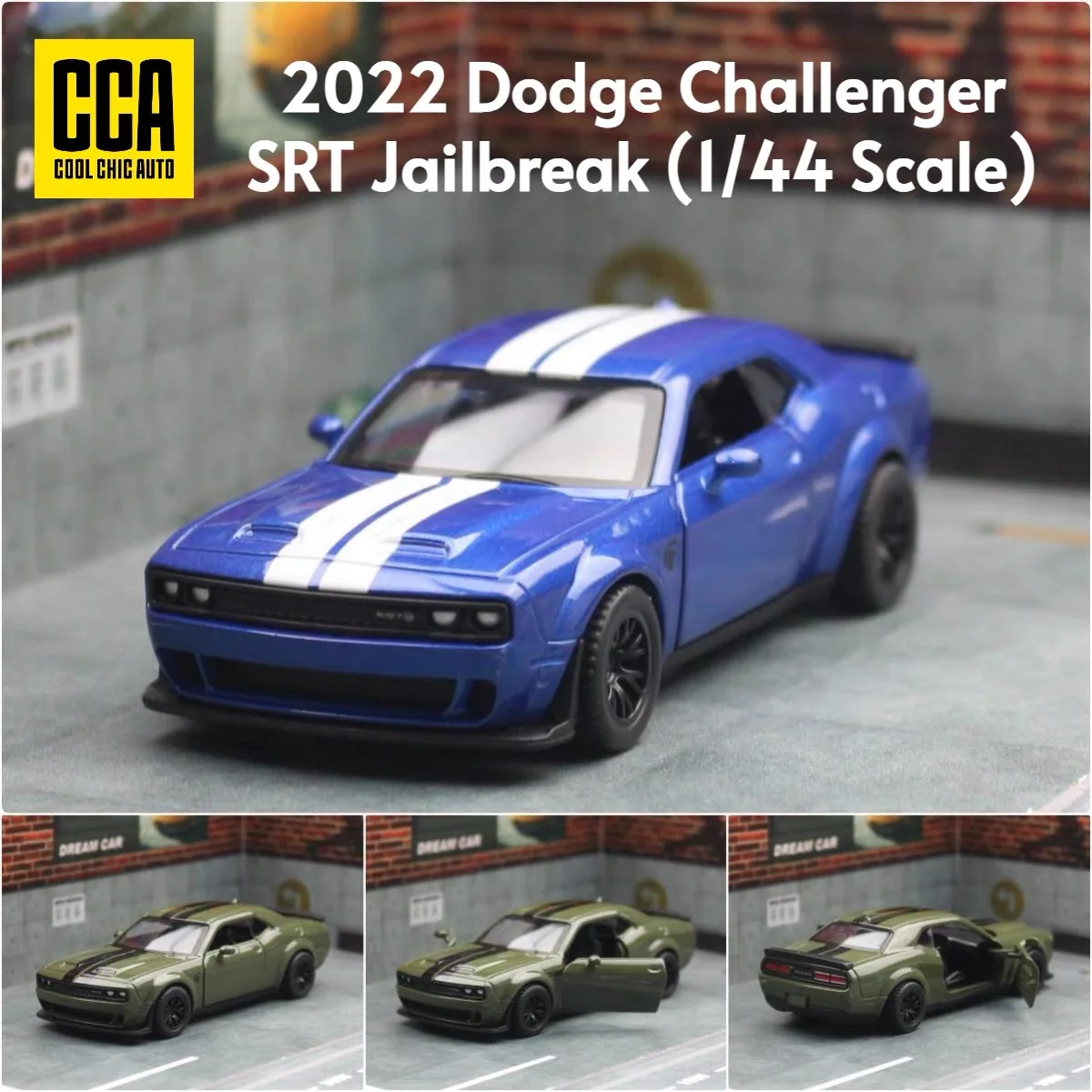 CCA 1:44 2022 Dodge ChallengerSRT Jailbreak Alloy Miniature Car Model Diecast Metal Scale Car Model Children Toy Car Model Gift