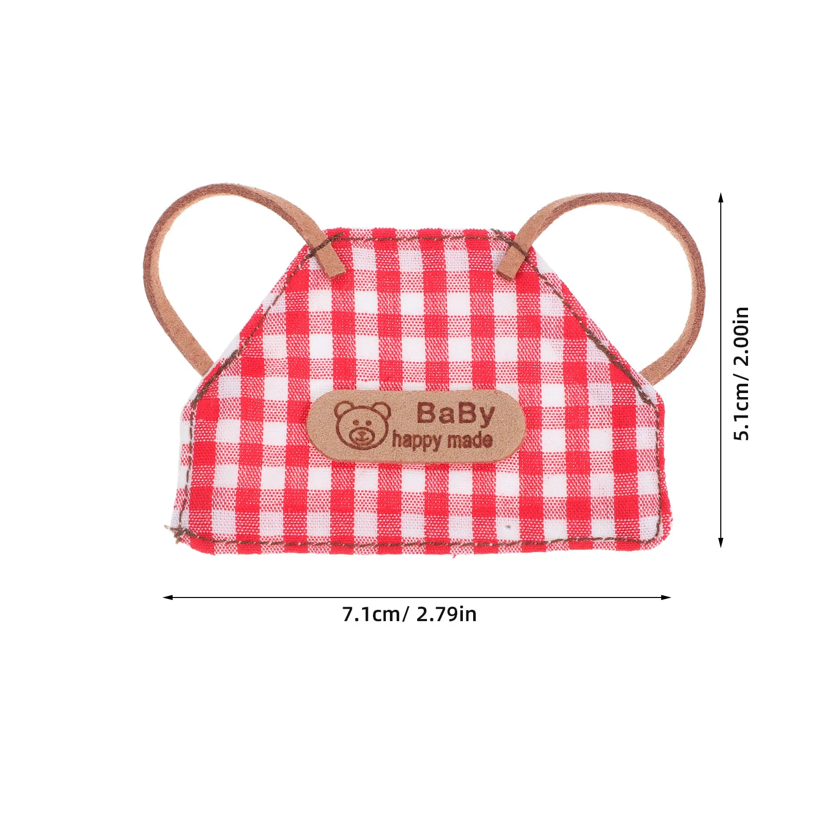 2Pcs Tiny Apron Set 10-15Cm Miniature Figures Plaid Pattern Elegant Comfortable Dress Up Outfit for Dollhouse Kitchen Holiday
