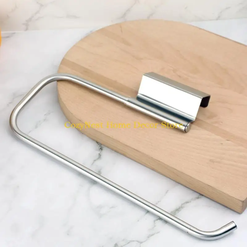 92MF Door-Back Suspension Tissue Holder Hanging Paper Towel Holder Under Cabinet with Damping Effect for Kitchen Bathroom