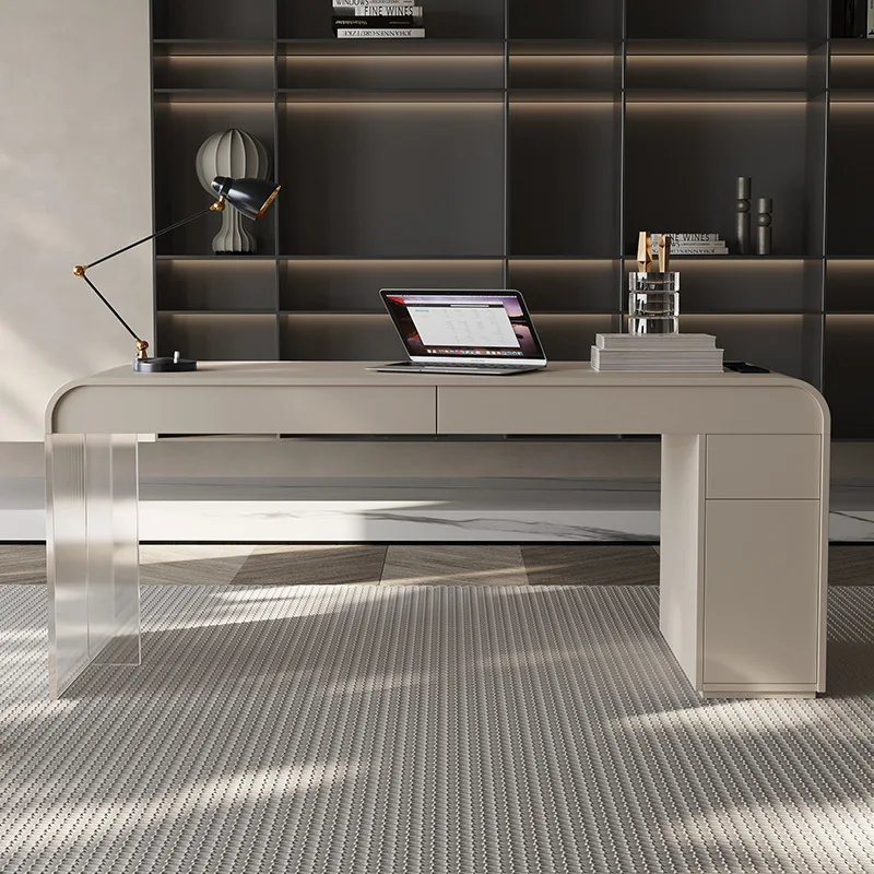 

Italian minimalist desk light luxury modern desk home study simple high-end acrylic study computer desk