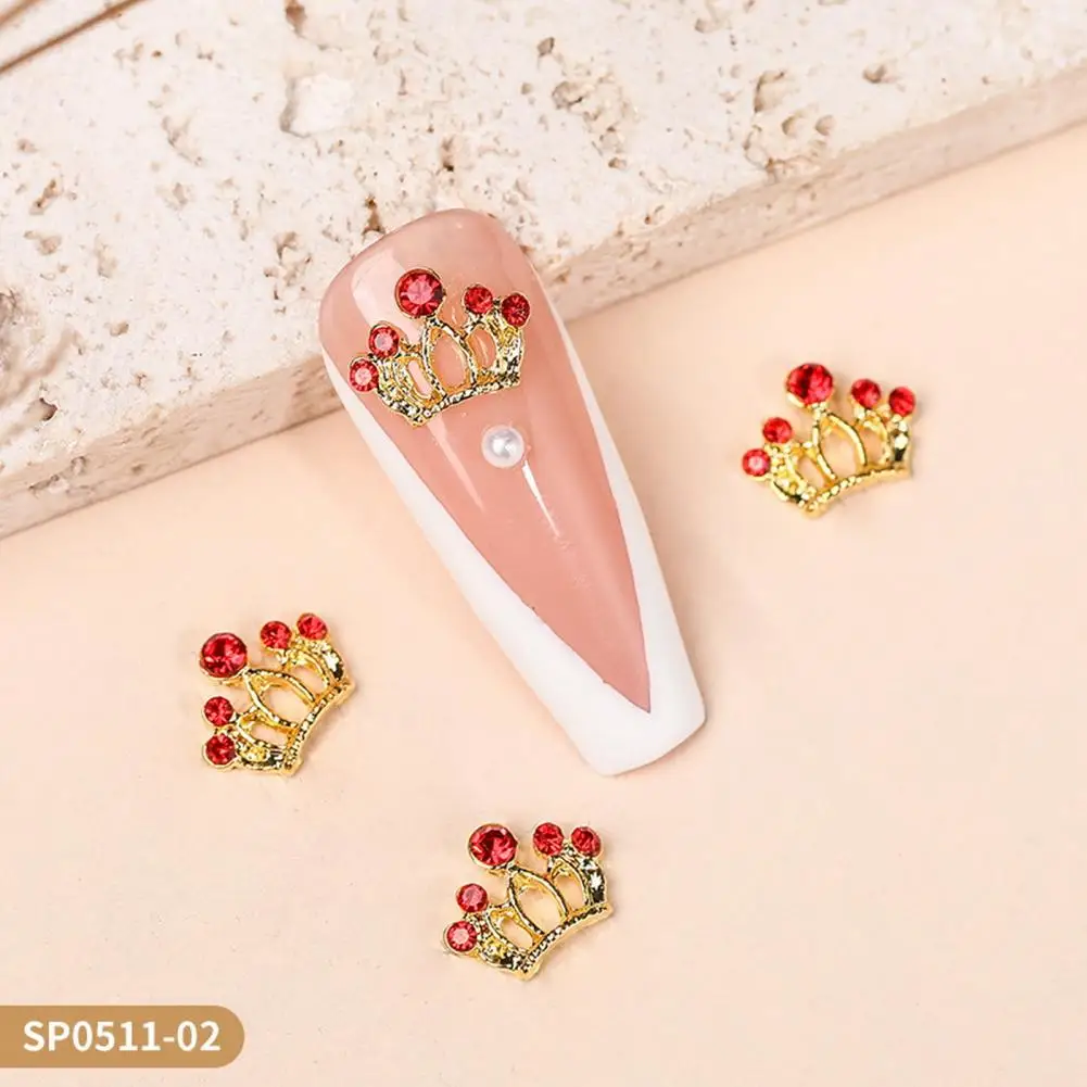 Diy zdobienie paznokci z rodziną Rhinestone ozdoby do paznokci złota korona biżuteria do Manicure rzemiosła 10 szt. Akcesoria do paznokci Rhinestone