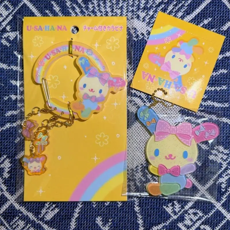 Cartoon Usahana Keychain Multi Functional Japanese Anime Kawaii Acrylic Rabbit Backpack Zipper Decoration Toy Friendbirthdaygift
