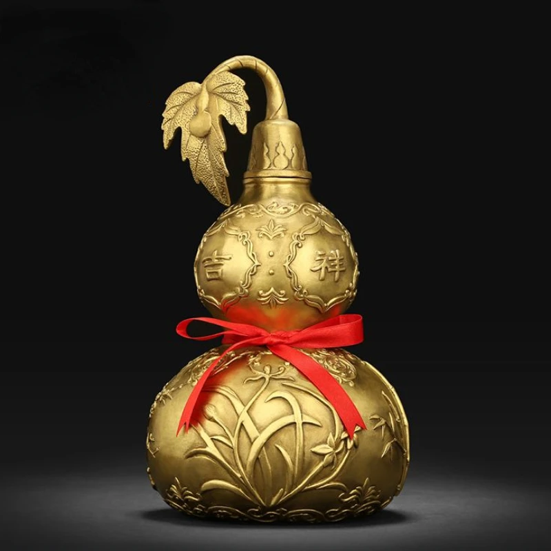 

Copper Gourd Ornaments Attract Wealth Good Luck and Good Fortune Living Room Entrance Wine Cabinet Decoration Housewarming Gift