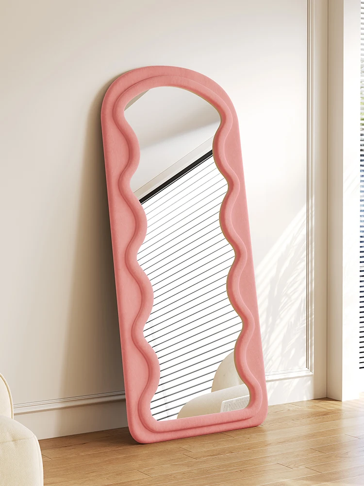 wave full body mirror, floor mounted mirror, bedroom dressing mirror, wall fitting mirror mirror wall