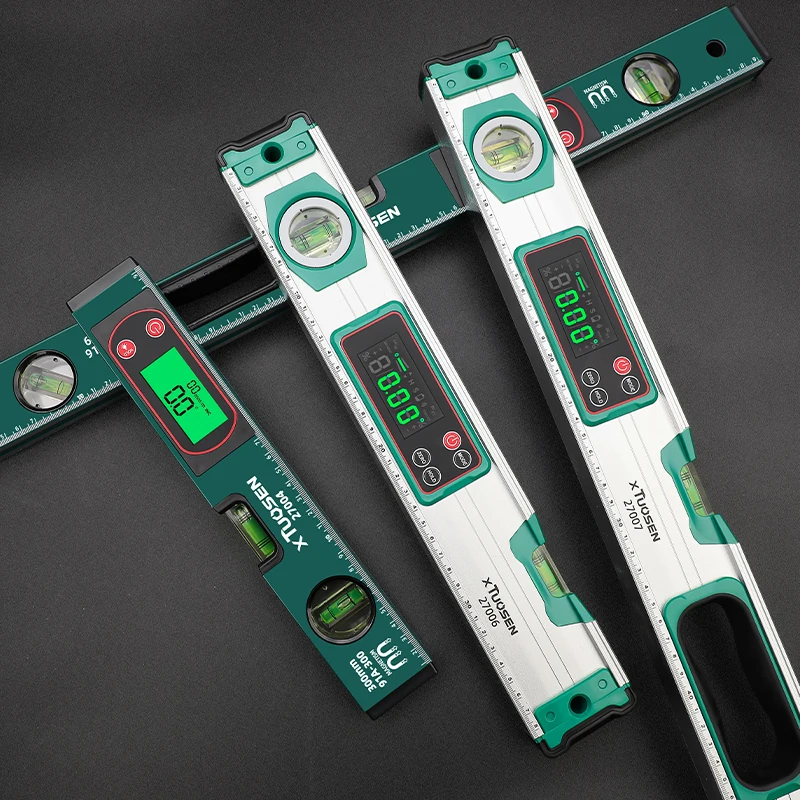 Penggaris Digital Presisi Tinggi dengan Magnet Kuat, Pengukur Sudut Elektronik dari Paduan Aluminium, Pengukuran Sudut dan Ketinggian