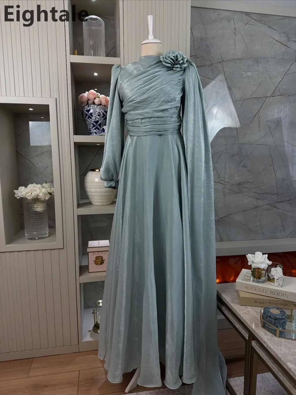 Robe de soirée musulmane à manches longues, bleu Royal, pour fête de mariage, robe de bal arabe saoudienne, dubaï, personnalisée, 2025
