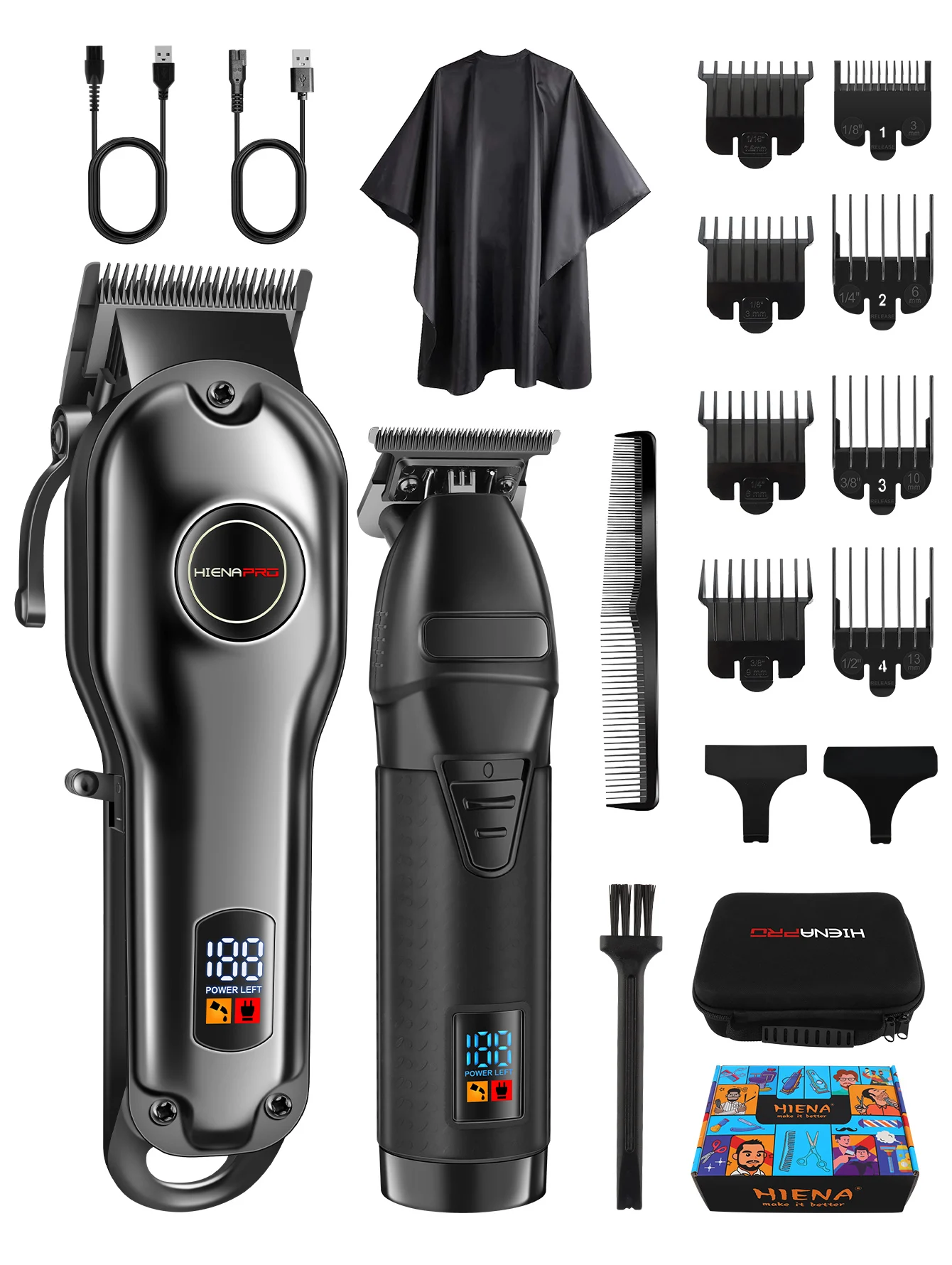 

Профессиональный набор машинок для стрижки волос HIENA Pro для мужчин, беспроводные машинки для стрижки с цифровым дисплеем, аккумулятор 2000 мАч