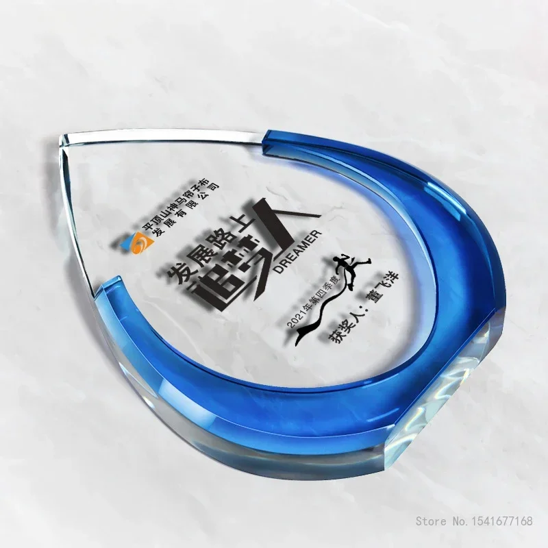 

Customized Creative Water Droplet Shape Transparent Crystal Trophy, Enterprise Awards, Excellent Employee Team Souvenirs, 1Pc