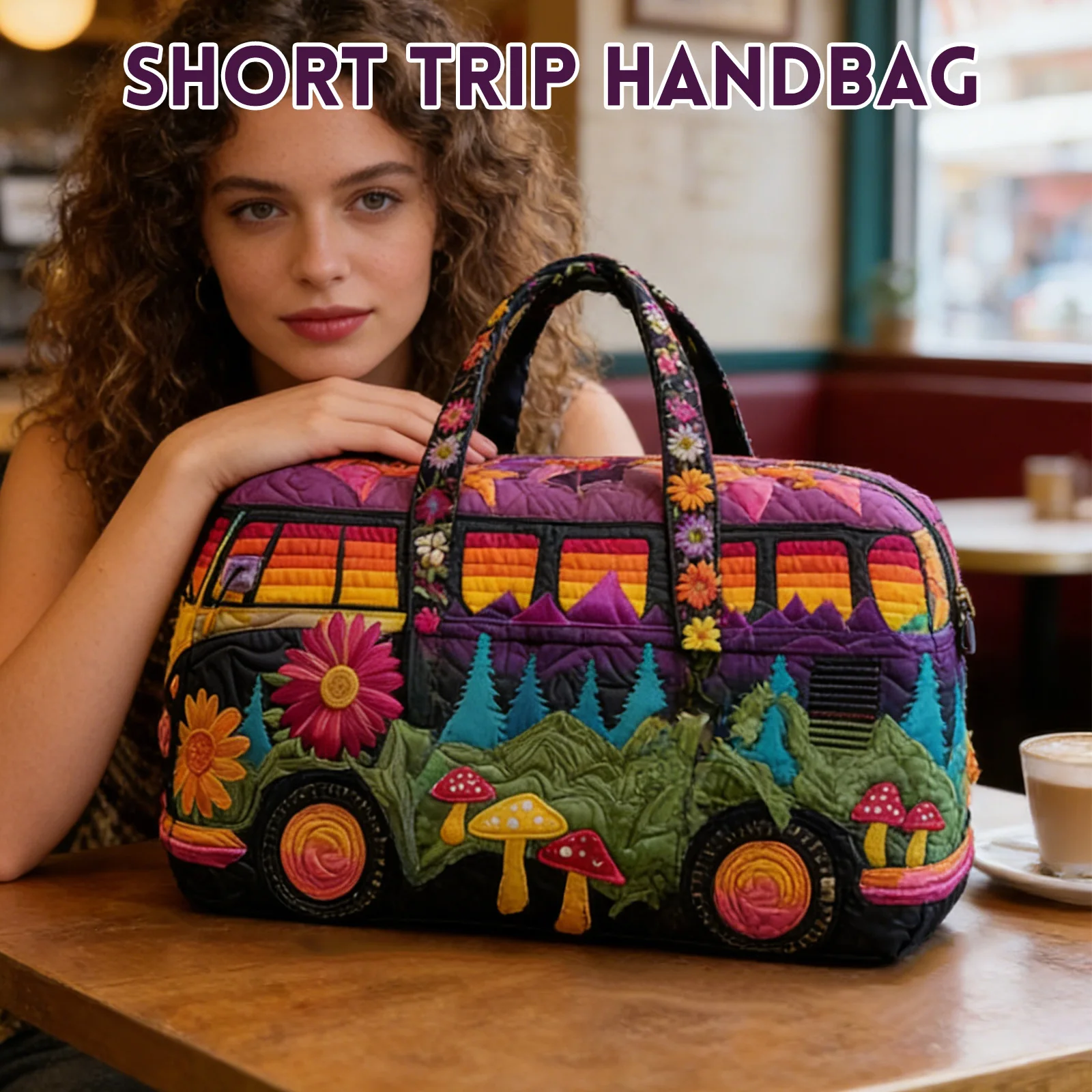 

Модная дорожная сумка с вышивкой и принтом, вместительная сумка для коротких поездок, многофункциональная спортивная сумка для фитнеса