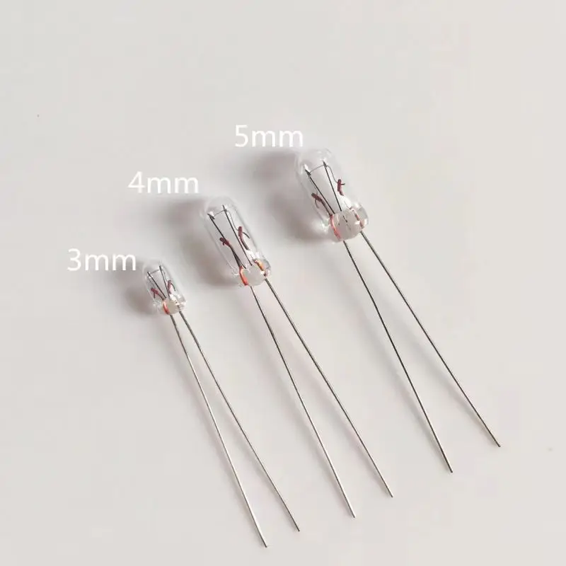 10 sztuk 3V 6V 9V 12V 24V Mini żarówka wskaźnikowa 3mm/4mm/5mm żarówka do lampy Edison żarówka żarowa ryżowa