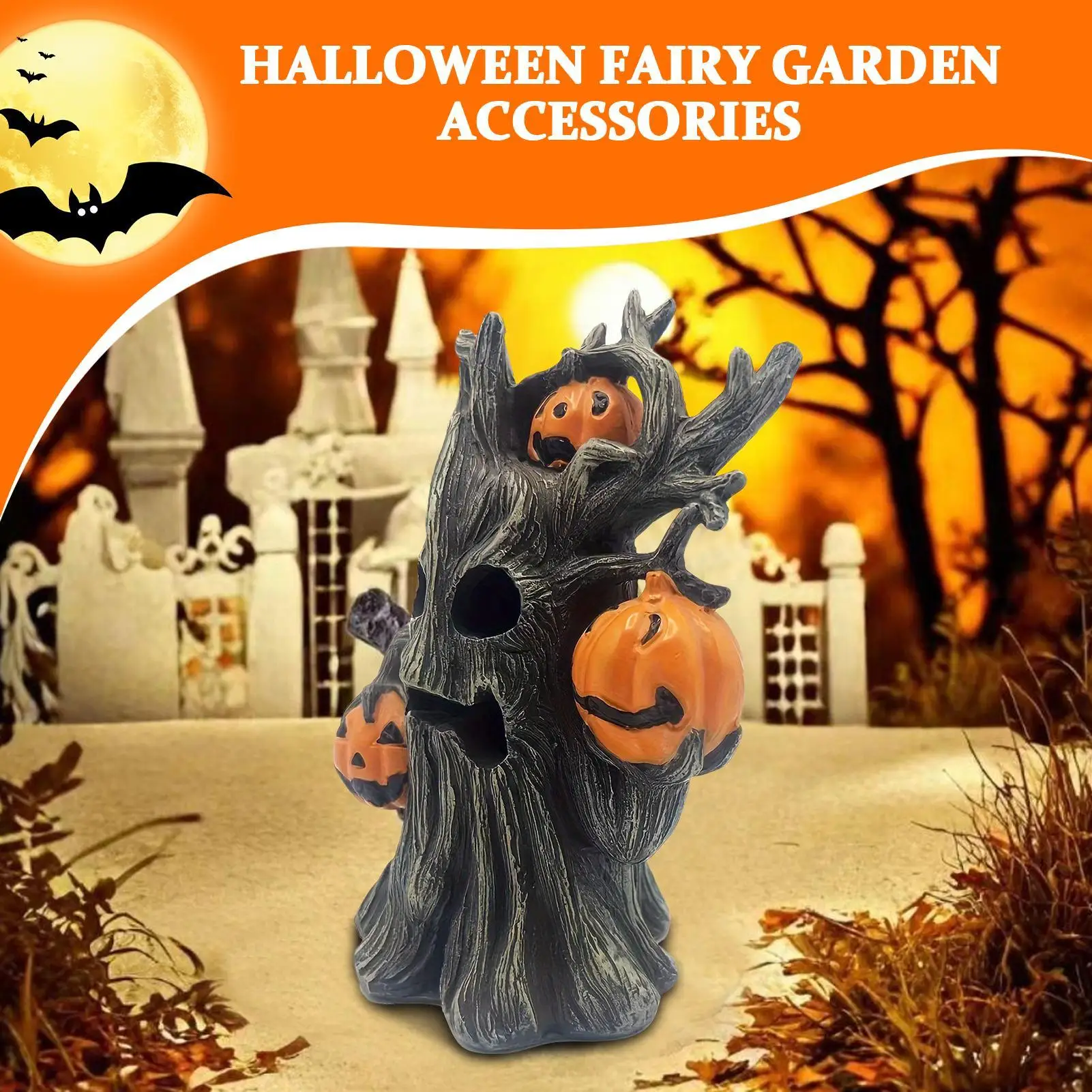 

Pumpkin Figurine Resin Halloween Pumpkin Halloween pumpkin tree sculpture ornaments home outdoor garden decoration crafts