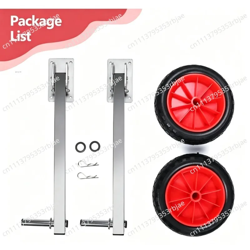 Aluminum Transom Wheel for Inflatable Boat, Folding Dinghy Trailer Wheel with Swivel Bracket for Kayak