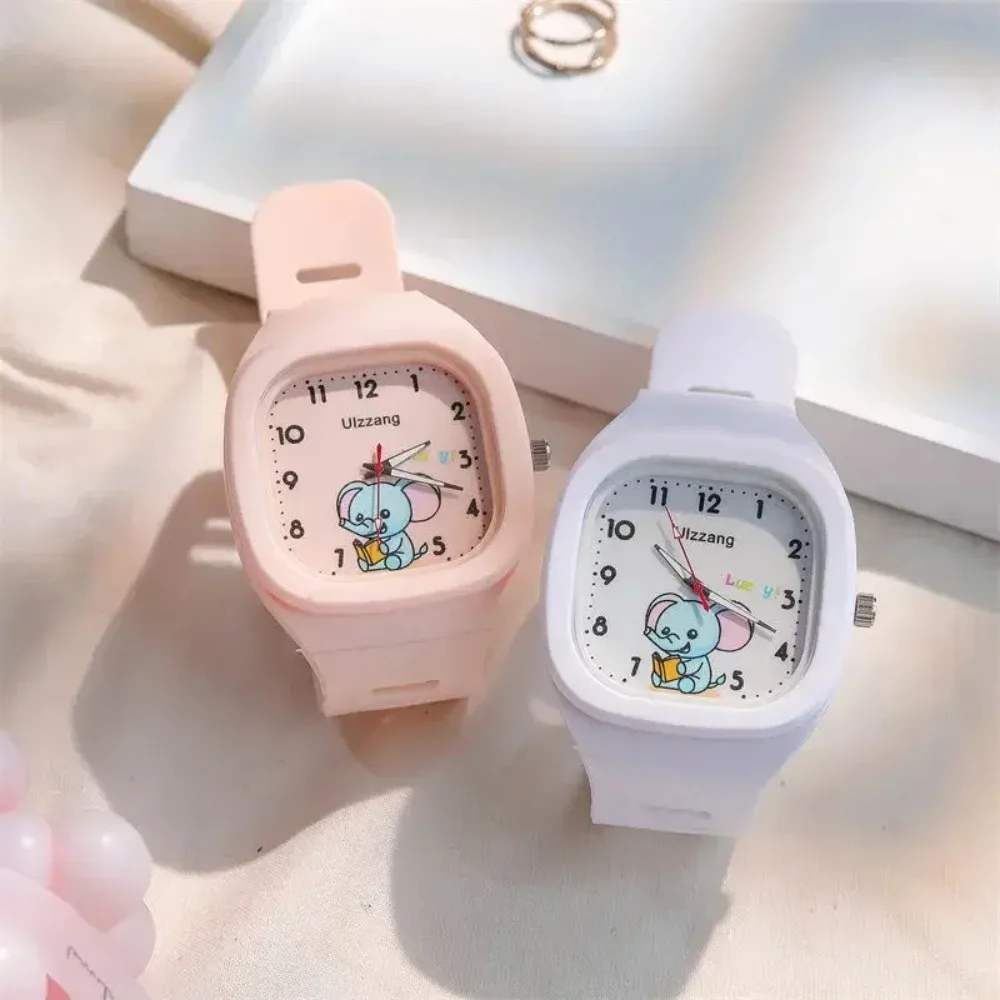 Cute Cartoon Silicone Flash Light Boys Girls Watches Square Strap Children\'s Watches Sports Digital Kids Watch Montre Femme Часы