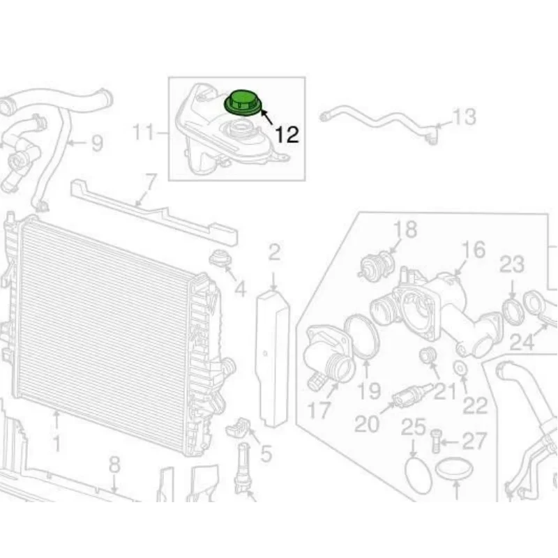 C2P17700 غطاء خزان توسيع المبرد لاند روفر جاكوار XJ XF XE F-Pace