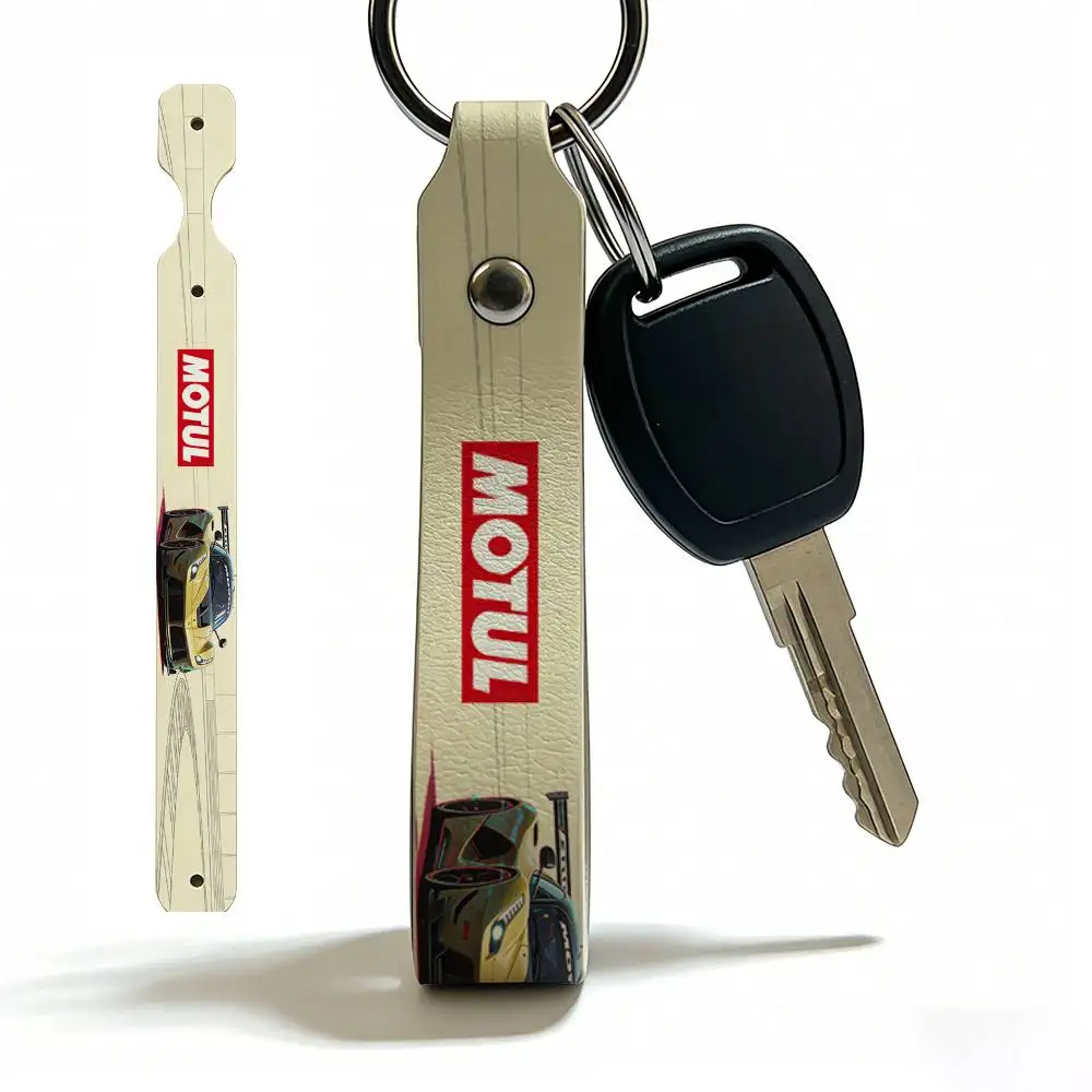 

For Motul Soft PU Leather Motorcycle Keychain Lightweight Key Holder For Scooter Racing