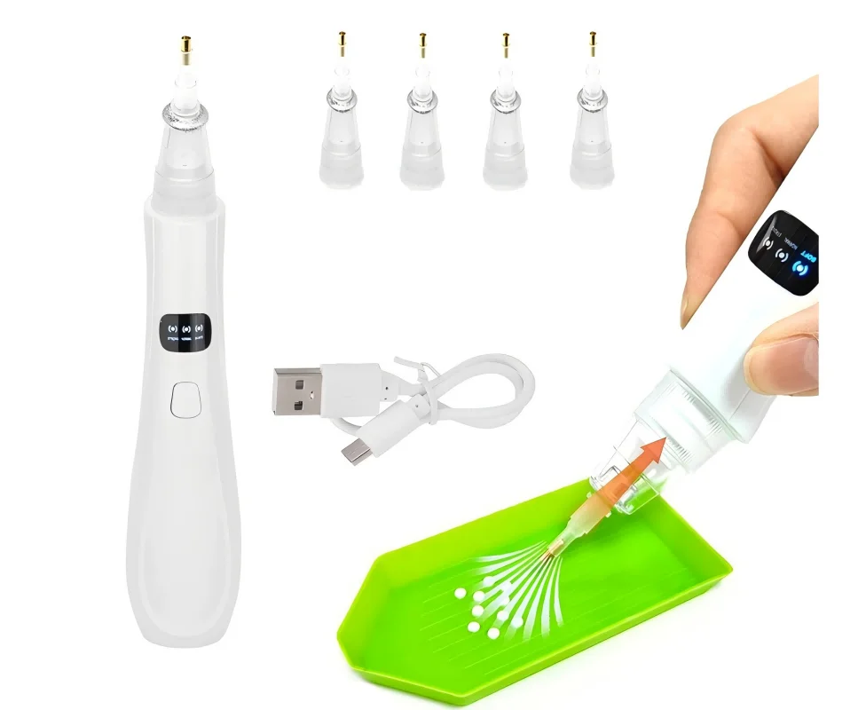

Electric Diamond Painting Pen Adjustable Suction Mode Cordless Diamond Art Pen with Vacuum Pump Paint Brush Set Art Supplies