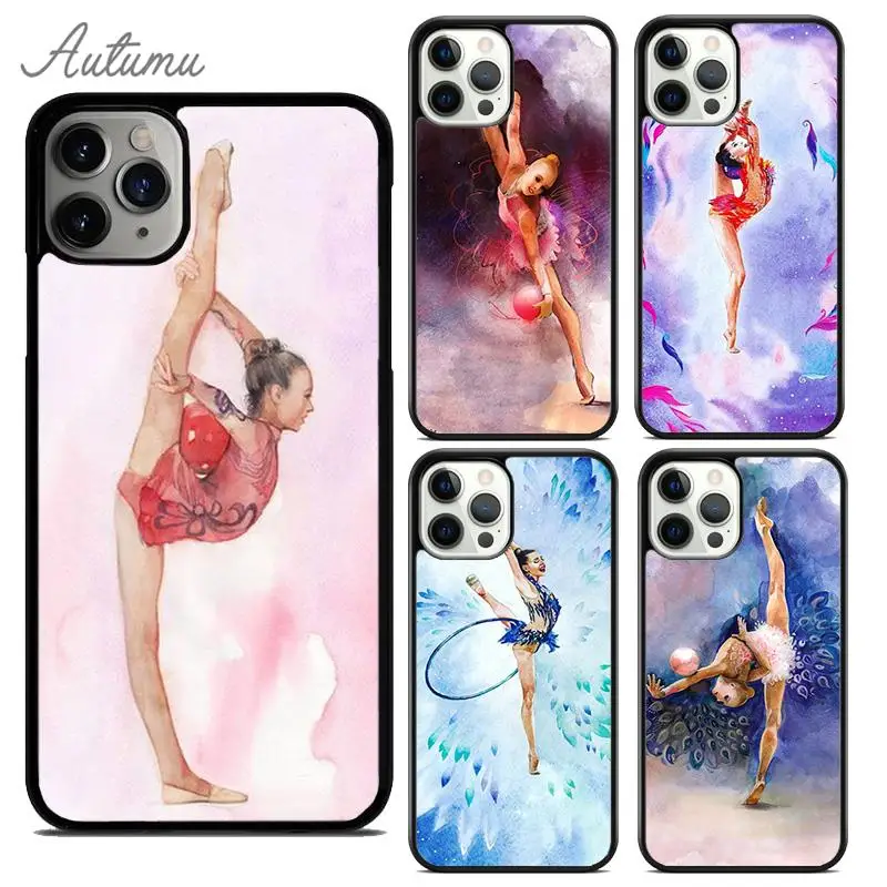 Gymnastics Oil Painting Phone Case for iPhone 15 16 SE2020 11 12 13 14 Pro Max mini 7 8 Plus coque Fundas Shell