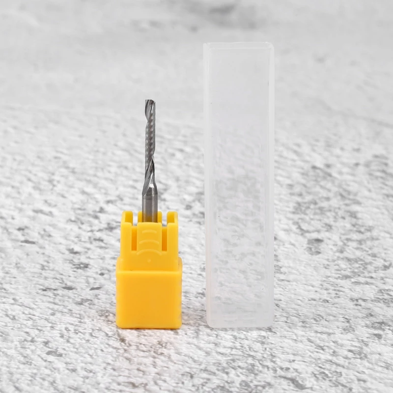 Única Flauta Espiral End Mill, CNC Router Bit, Carboneto, 2mm x 15mm