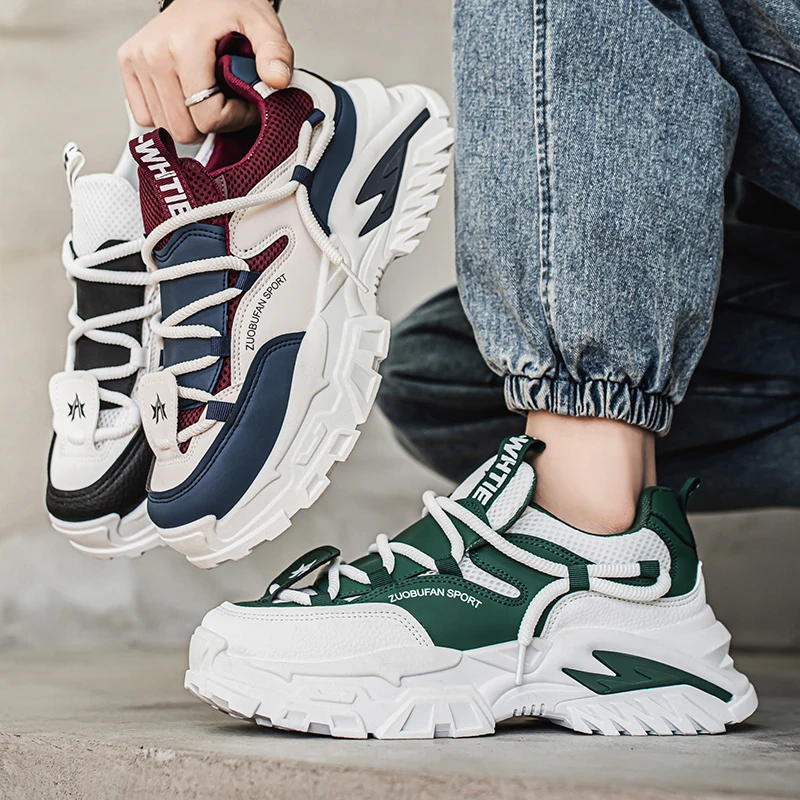 

2025 Новая дышащая высококачественная удобная повседневная спортивная обувь на толстой подошве, модная и универсальная мужская обувь