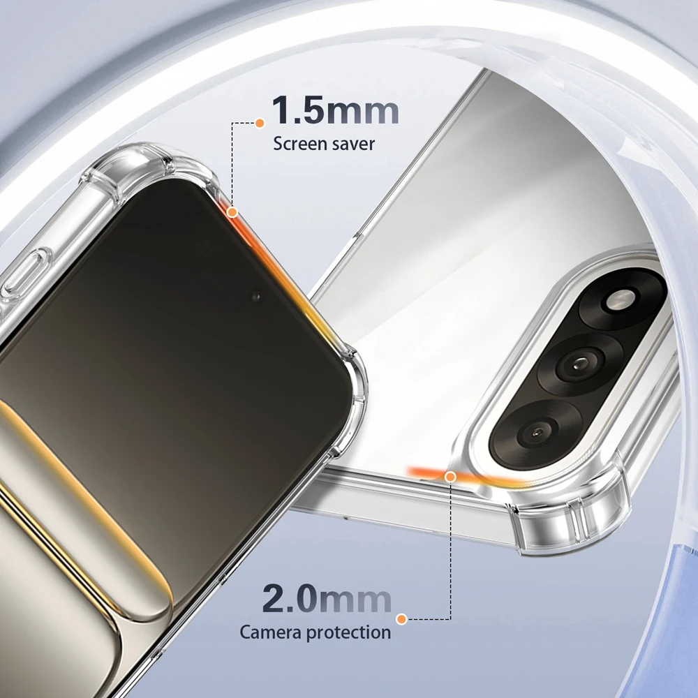 حافظة شفافة مقاومة للصدمات بأربعة زوايا من KEYSION لهاتف OnePlus Nord 5 غطاء خلفي ناعم من مادة البولي يوريثان الحراري + PC لهاتف OnePlus 1 + Nord 5G