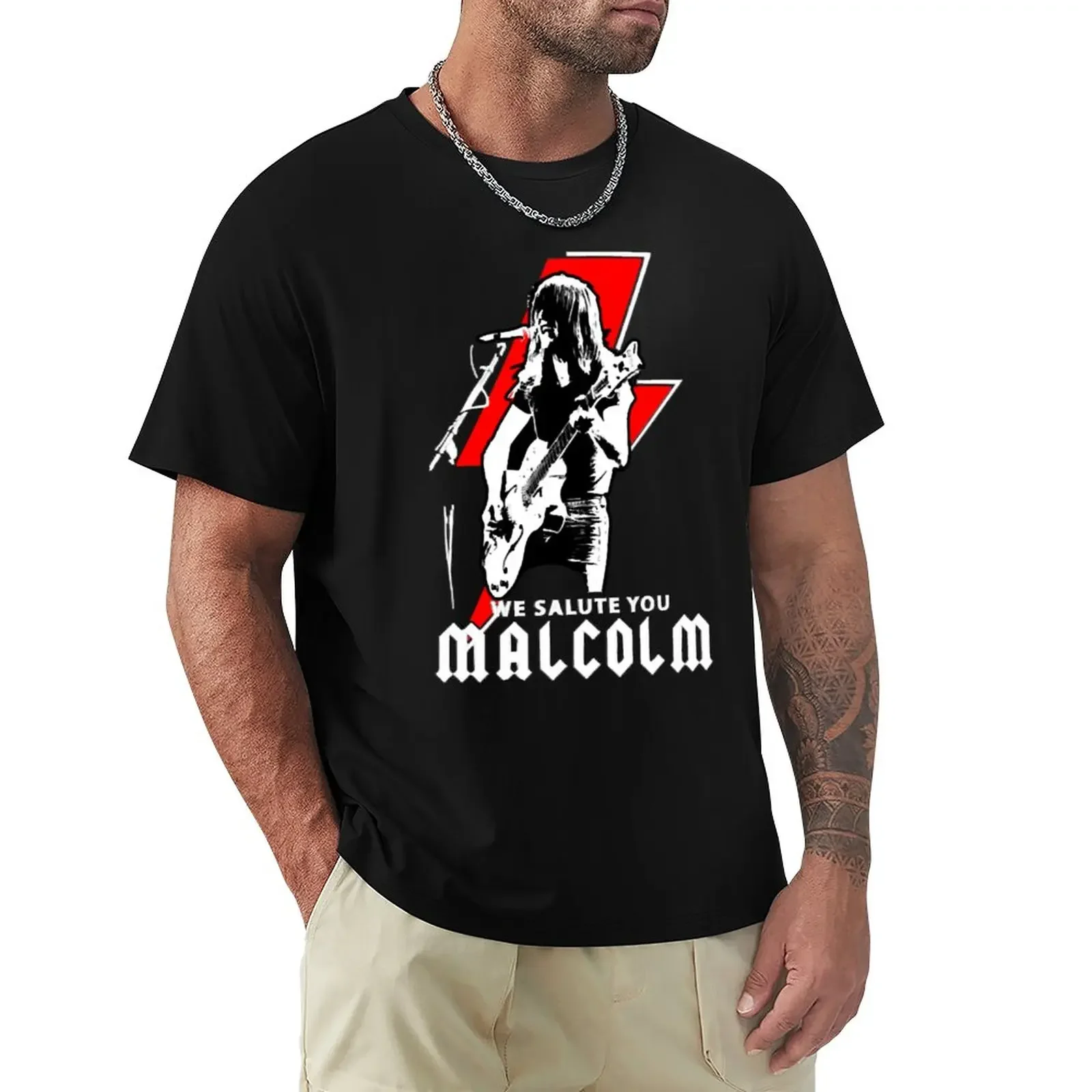 Malcolm Young T-Shirt blacks hippie clothes t shirts for men