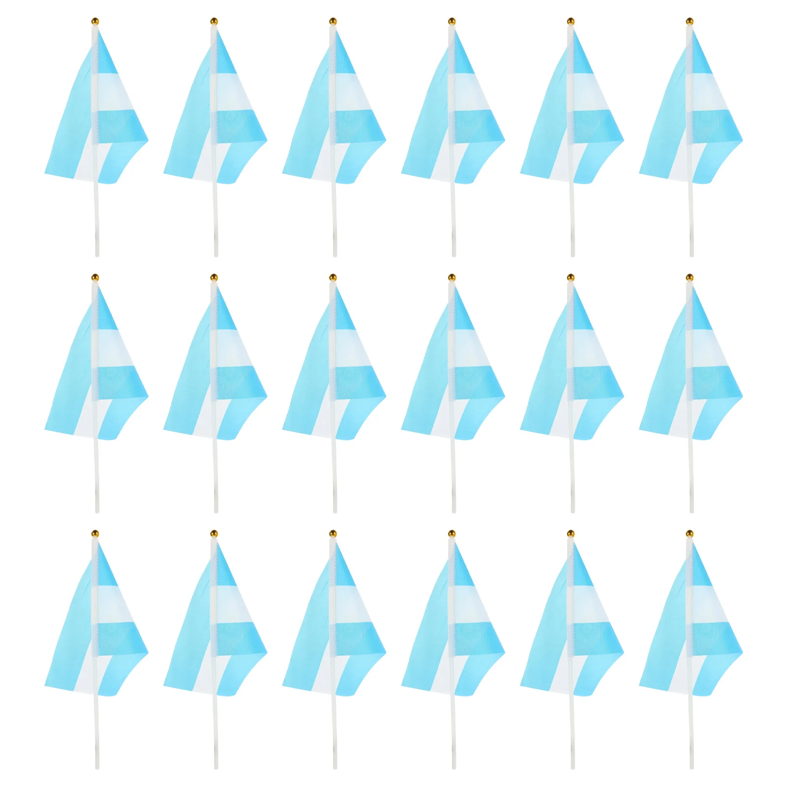 50 Pcs Cheering Flag Hand Flags Football Small Banner on Sticks National Polyester