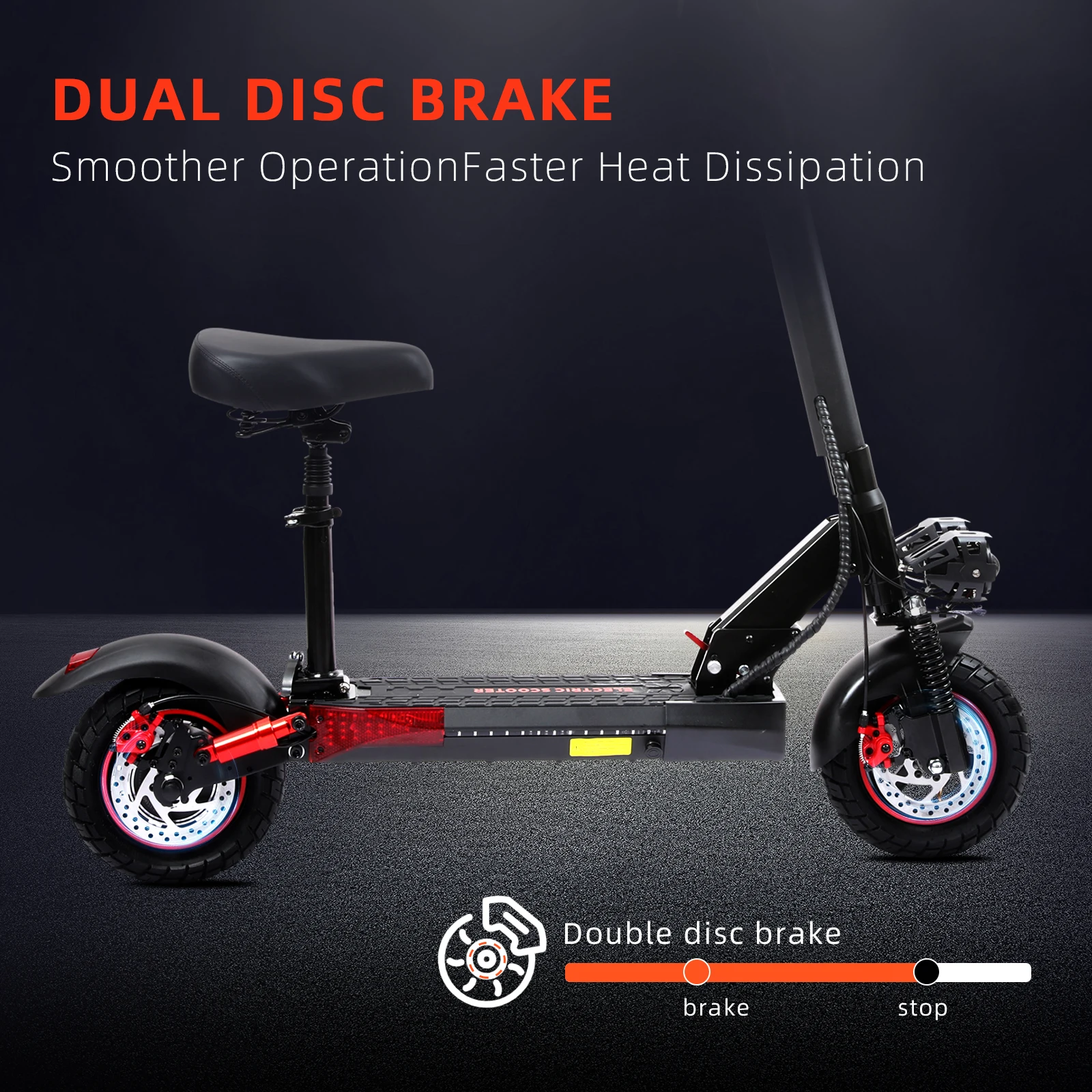 Freeboy J-01 Elektroroller für Erwachsene, 800W Motor, 48V15Ah Akku, Höchstgeschwindigkeit 45Km/h, Doppelscheibenbremse, faltbarer E-Scooter, 10-Zoll-Geländereifen