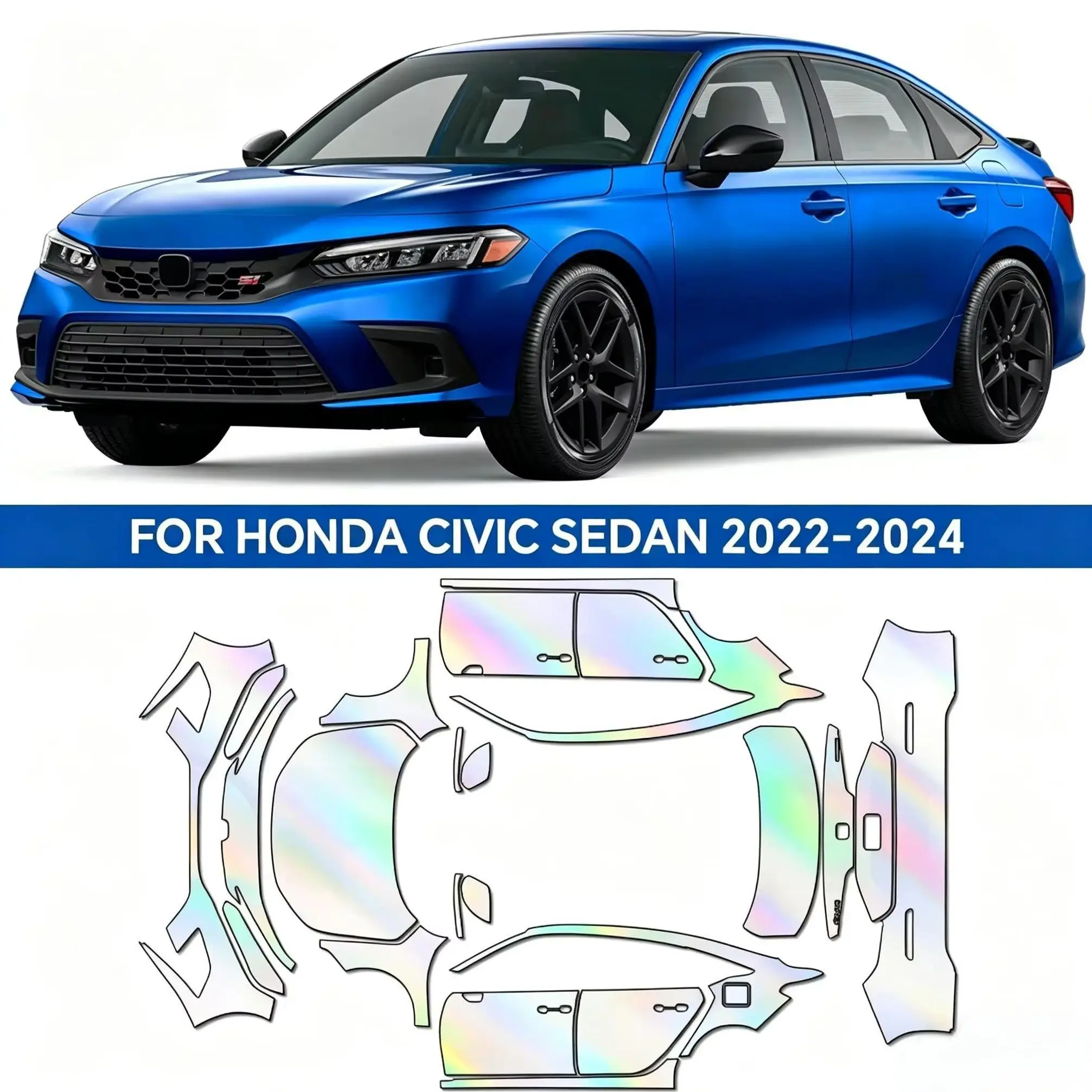 

8.5Mil Pre-cut PPF For Honda Civic Sedan 2022-2024 TPU Bumper Clear Paint Protection Film Scratch-Resistant Exterior Accessories