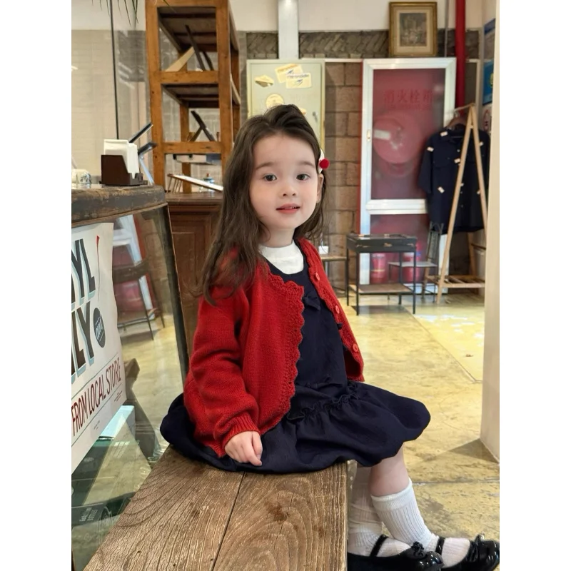 

Korean Children's Clothing2025Autumn New Fashionable Girls' Dress Children's Sweet Denim Vest Dress Kids' Dress