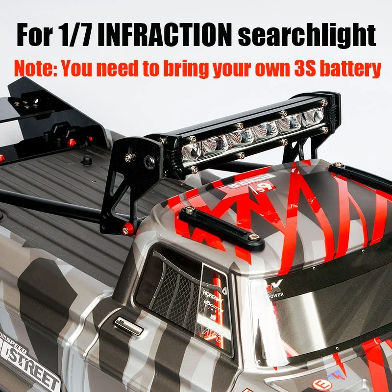 Simulation Ultra Bright Searchlight for 1/7 ARRMA INFRACTION RC Truck Car