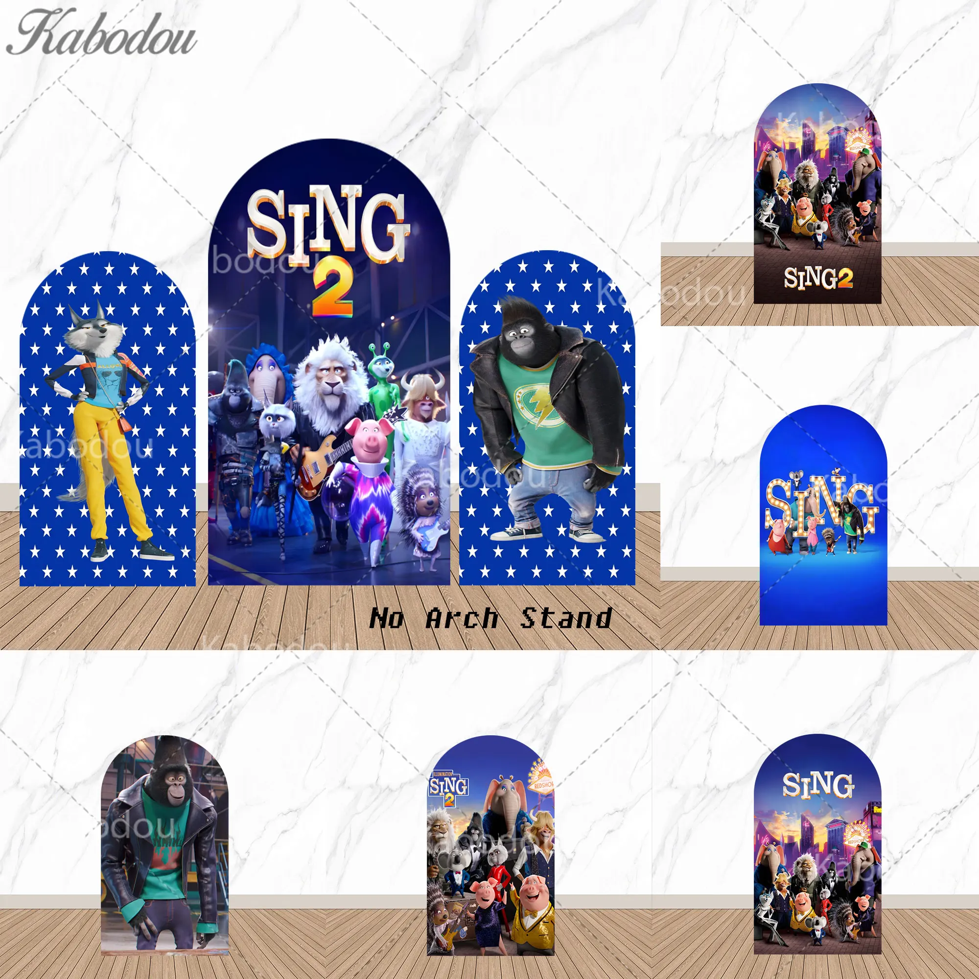 

Sing Movie Theme Arch Birthday Backdrop Boys Girls Party Decor Banner Covers Child Singing Background Supplies Pig Cantano Voce