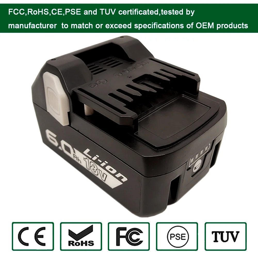 

New upgraded 18V 6000mAh rechargeable battery for Hitachi 18V cordless tools BSL36A18 BSL1815 BSL1830 BSL1840 BSL1860