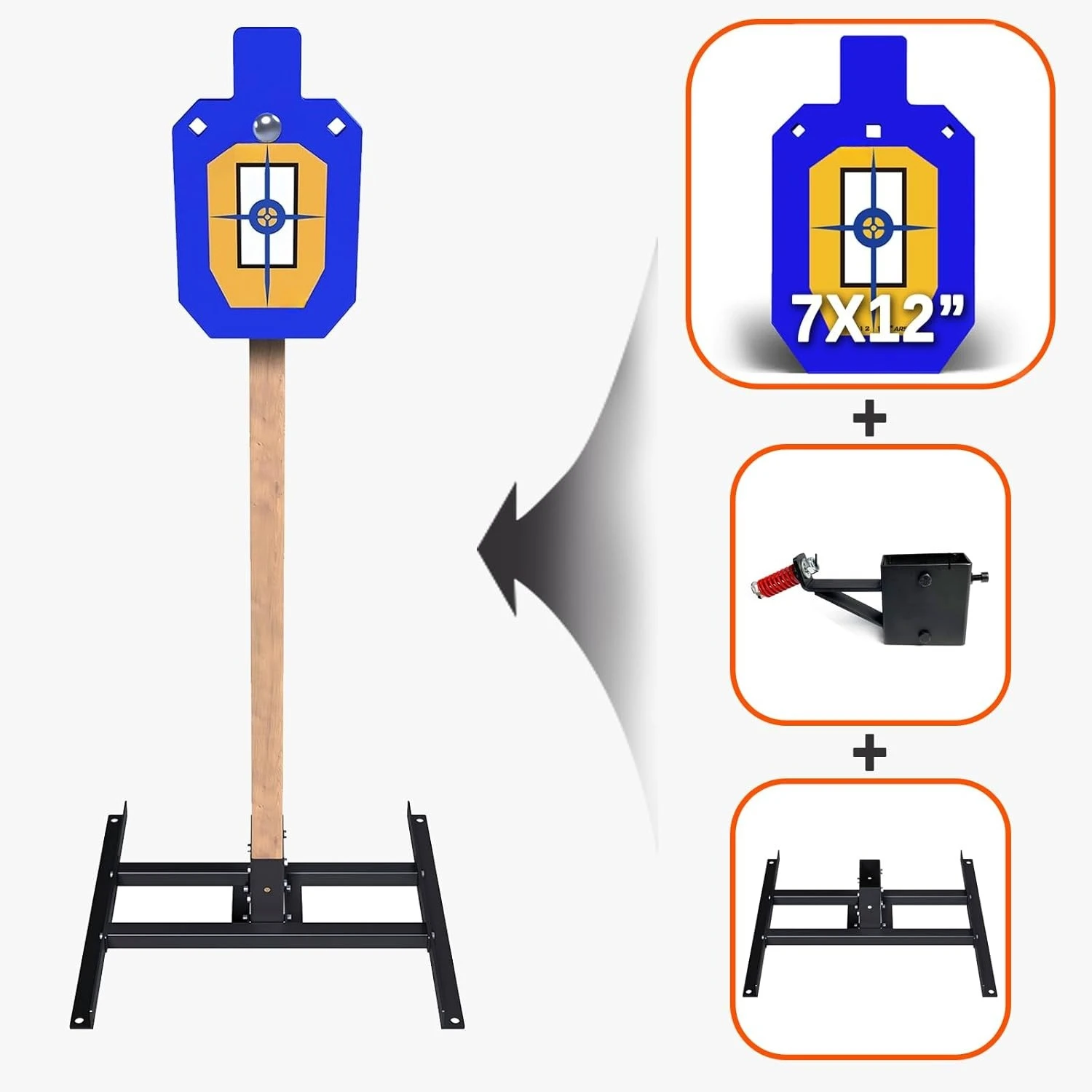 

Стальная подставка для мишеней AR500 толщиной 1/2 дюйма, 7 x 12 дюймов, мишени для стрельбы по мишеням с комплектом подставки для мишеней 2x4 — прямые продажи с фабрики