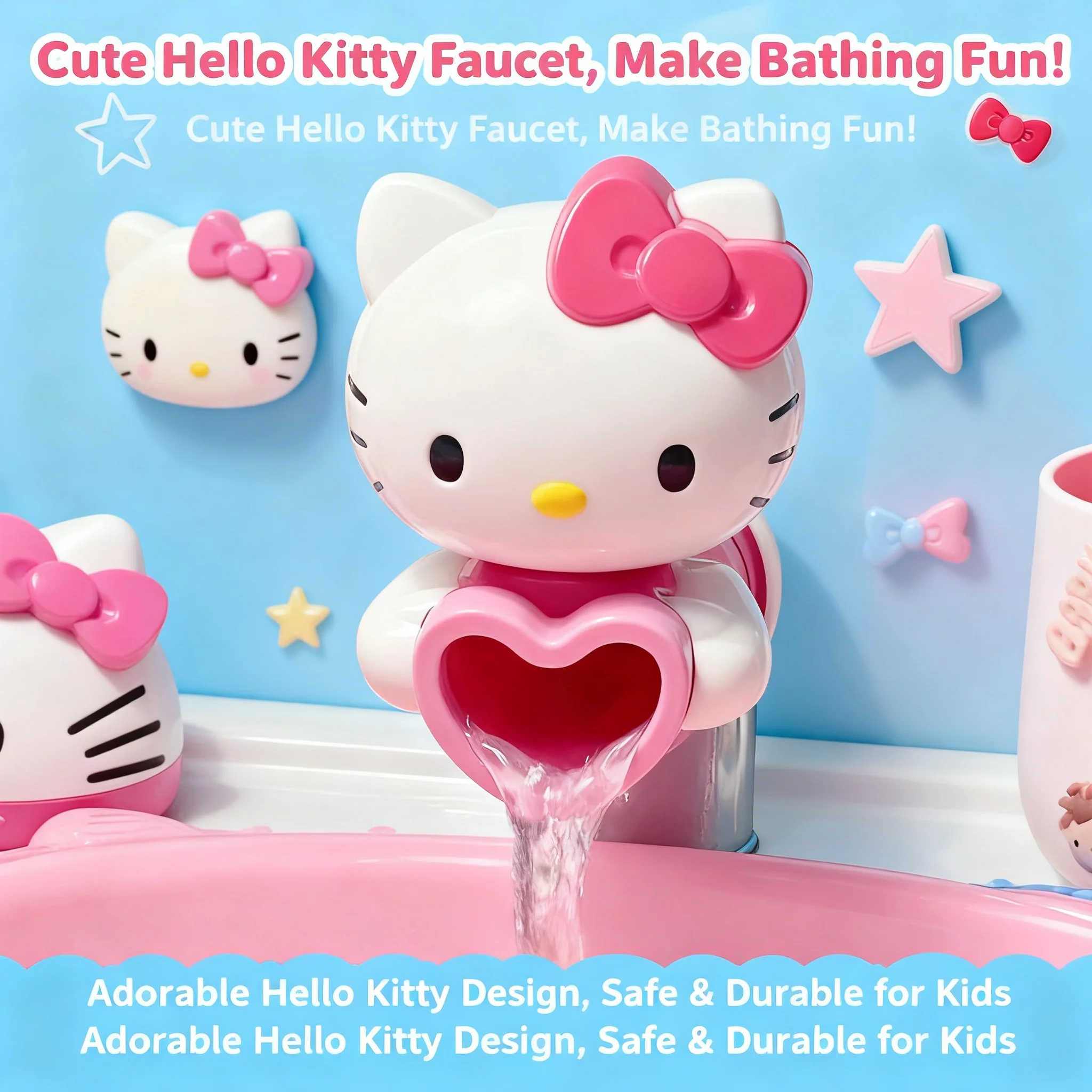 Extensor de Grifo Sanrio Hello Kitty, Antisalpicaduras, Bonito Extensor de Grifo para Lavarse las Manos, Regalos de Navidad para Niños, Baño, Alta Calidad