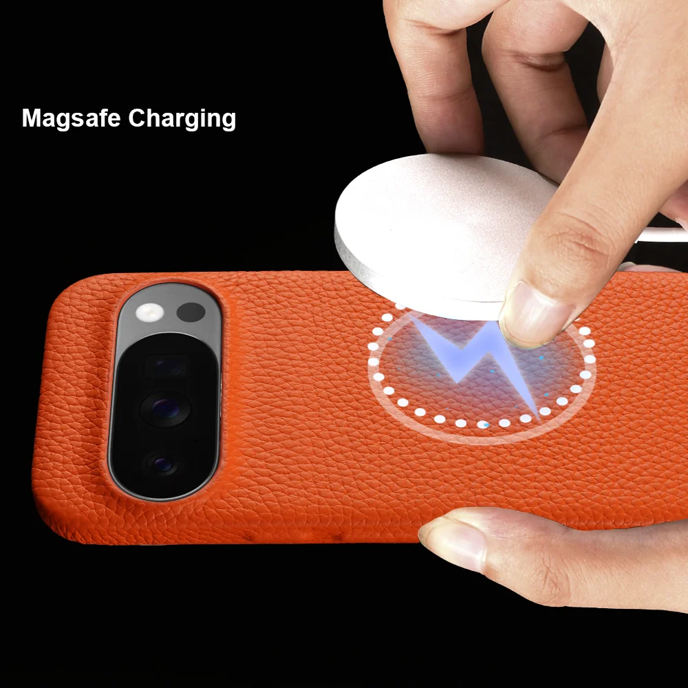 For Magsafe Genuine Leather Case for Google Pixel 11 10 Pro XL 10A 8 8A 7A 7 6 9A 9 Pro XL Phone Case Magnetic Back Cover Coque