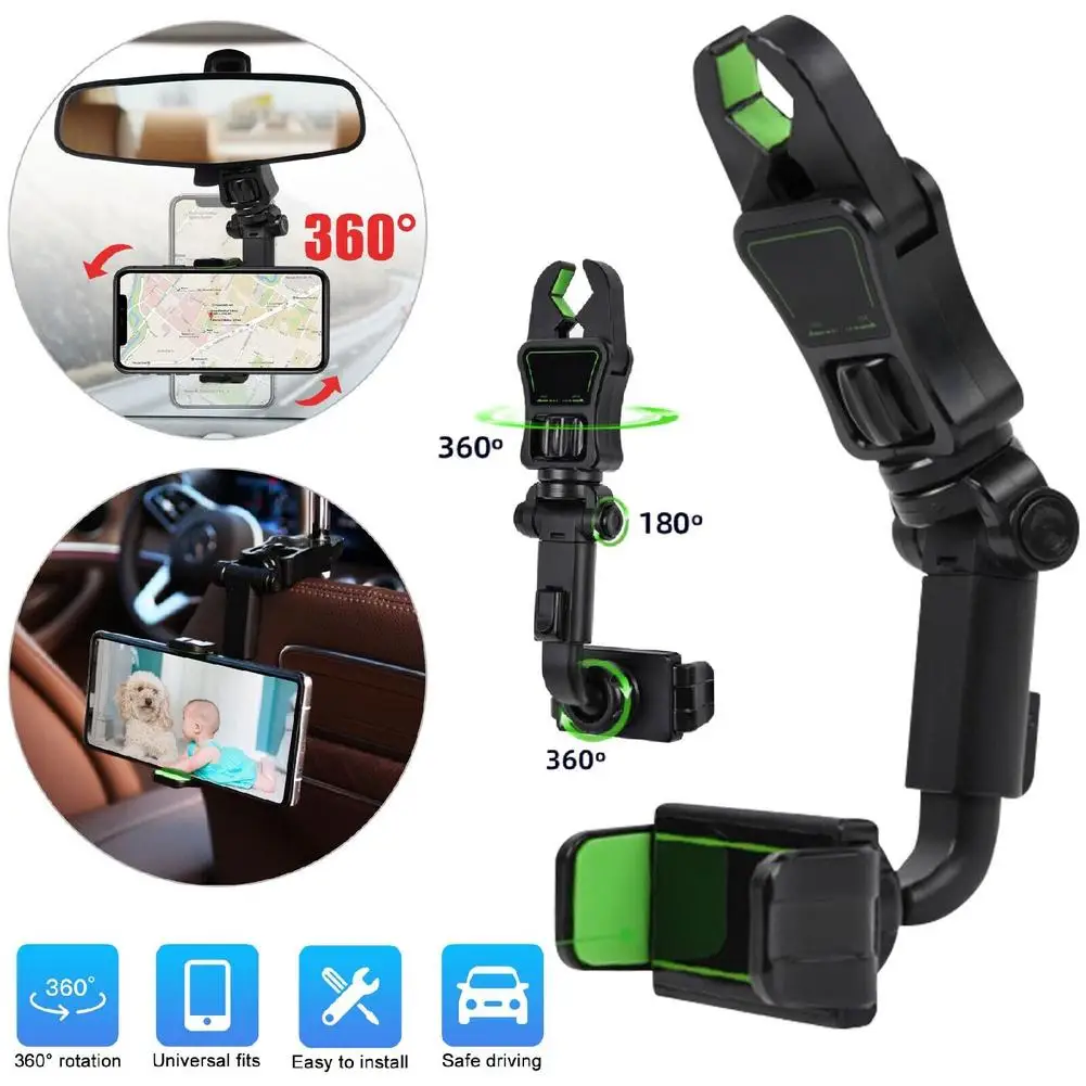 

Car Rearview Mirror Mount Stand Multi-angle Seat Rear Pillow Gps Navigation Holder Cradle Mobile Phone Rack